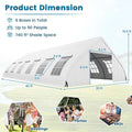 20 x 40 FT Peach Shaped Party Tent Heavy Duty Outdoor Wedding Canopy Tent with 12 Windows, Sidewalls, Zippered Doors