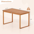 Tangkula Rectangular Acacia Wood Patio Dining Table with Slatted Tabletop (49" x 27.5")