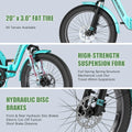 ABORON 3.0 Fat Tire Electric Trike for Senior Foldable E - Bike, 500W Motorized Tricycle Adult 20" Folding 3 Wheel Electric Commute Bike Trike W/48V