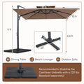 Tangkula 10 FT Patio Cantilever Umbrella | Large Square Offset Hanging Umbrella w/ 360° Rotation