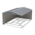 AECOJOY 10x14 FT Outdoor Metal Storage Shed, Large Garden Shed Tool Shed with 3 Lockable Doors & Side Door