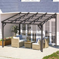 AECOJOY 10' x 8' Gazebo for Patio, Retractable Pergola with Adjustable Sun Shade Canopy Roof