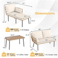 Tangkula 3 Pieces L-Shaped Patio Furniture Set for Backyard Porch Balcony