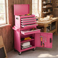 2 - in - 1 Rolling Tool Chest, 5-Drawer Tool Storage Cabinet with Wheels, Adjustable Shelf, Tool Box Organizer for Garage Warehouse Workshop