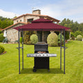 AECOJOY Grill Gazebo 8’x 5’ Outdoor Patio Backyard BBQ Grill Shelter, Red