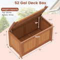Tangkula 3-in-1 52 Gallon Wood Outdoor Storage Box