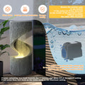 Magic Union Outdoor S - Shaped Water Fountain, Spiral Waterfall Indoor Fountain Outside Garden Decor with LED Lights & Pump, Curved Patio Resin Fountains for Yard, Deck, Porch and Home Decorations
