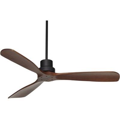 52" Casa Vieja Delta-Wing DC Industrial Indoor Outdoor Ceiling Fan with Remote Control Matte Black Dark Walnut Damp Rated for Patio Exterior House