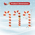 Tangkula 3 Pieces Christmas Lighted Outdoor Candy Canes, 31.5” Pre-Lit Xmas Yard Signs with 75 LED Lights