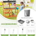 OLAKIDS Mud Kitchen, Outdoor Play Kitchen with Wheels 3 Cups Removable Sink Cooking Accessories Wooden Kids Kitchen Playset Backyard Garden Toys Gift for Boys Girls Ages 3+