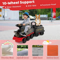 6V 2 - Seater Ride On Train with Detachable Carriage, Under - Seat Storage, Whistle & Flashing LED Lights, Trackless Electric Ride On Toy for Kids