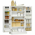 Spaco 17-Tier Kitchen Small Pantry Cabinet with 2 Doors and 6 Adjustable Shelves, Cabinet Pantry, Freestanding 5-Tier Shelving Pantries
